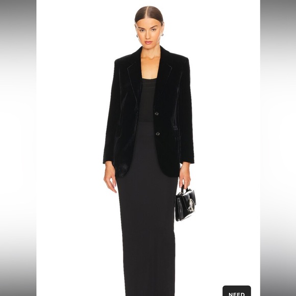 Theory Slim Tailored Velvet Jacket in Black - Picture 4 of 8